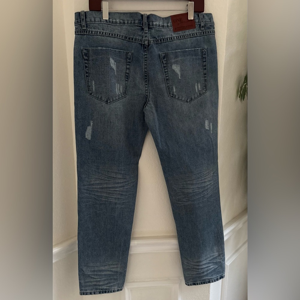 One X Oneteaspoon Baggie Distressed Blue Jeans - Picture 2 of 5